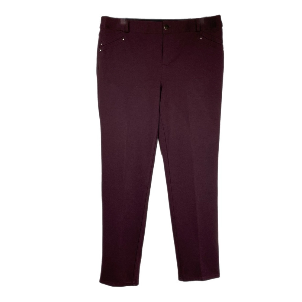 Style & Co Burgundy Stay Put Waist Stretch Pants